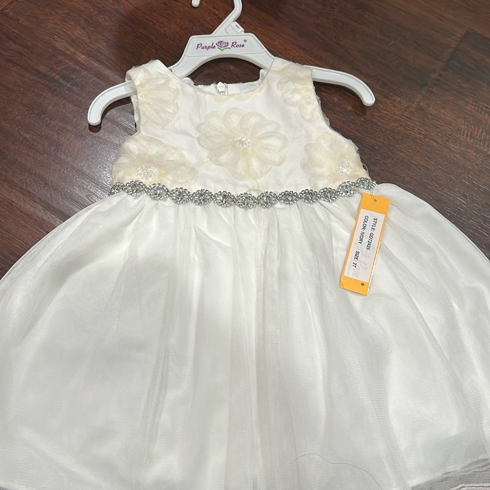Toddler holiday white dress
